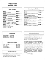 Easter Sunday, April 21, 2019