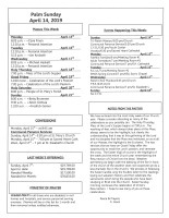 Palm Sunday 2019 Bulletin